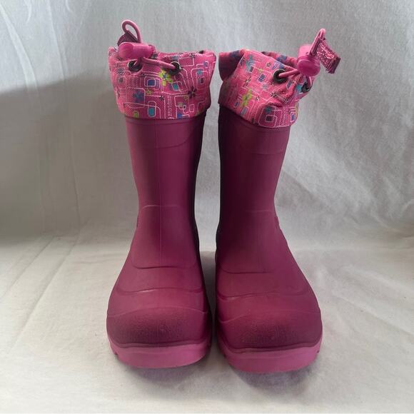 Kamik Waterproof Snow Rain Boots Pink Size 11 Insulated Adjustable Outdoor Play - Picture 2 of 10